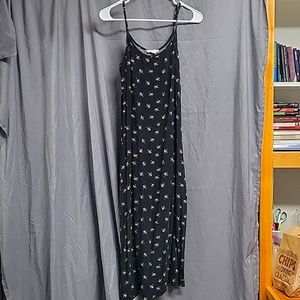 Dress, Aeropostale, Medium, Black, flower print